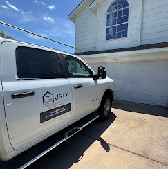 USTX Doors & Gates service truck at a customer home